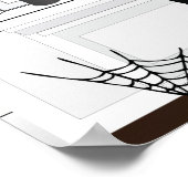 Poster Halloween fenêtre intérieure scène éffrayante (Coin)