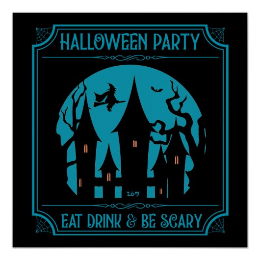 Poster HALLOWEEN FÊTE, MANGER, BOIRE ET ÊTRE PEUR HALLOwe (Devant)