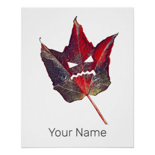 Poster Halloween Feuilles de feuillage d'automne automne 