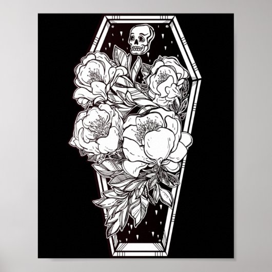 Poster Halloween floral épouvantable (Devant)