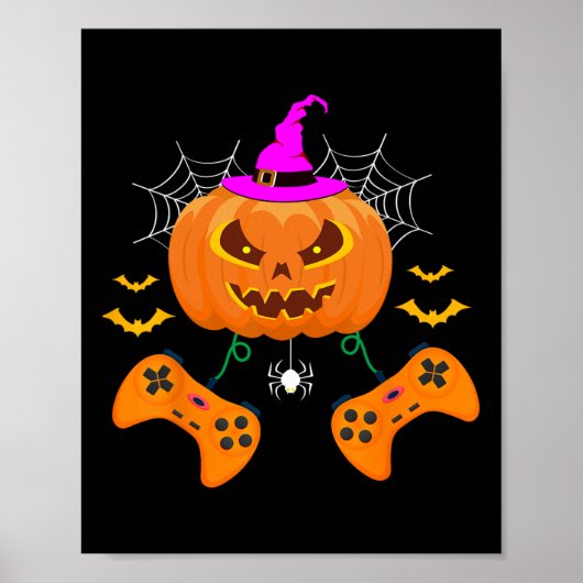 Poster Halloween Funny Citrouille Jack-o'-lantern Video G (Devant)