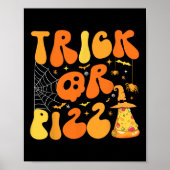 Poster Halloween Funny Trick ou Pizza Scandale Ghost Deco (Devant)
