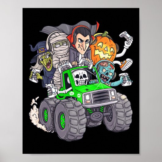 Poster Halloween Gamer Skeleton (Devant)