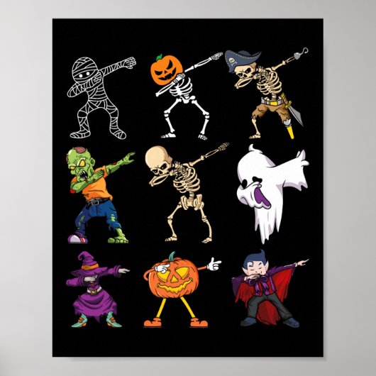Poster Halloween garçons Skeleton Zombie Citrouille effra (Devant)