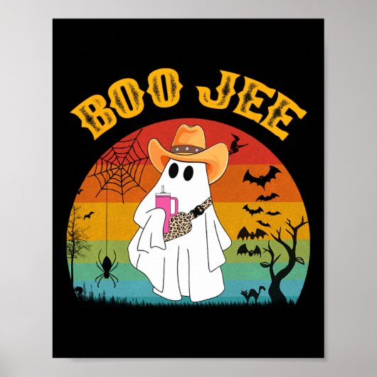 Poster Halloween Ghost Costume Éffrayant Boo Jee Ghost av (Devant)