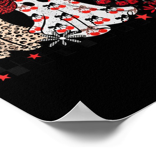 Poster Halloween Ghost Leopard, mignon Boo Ghost Coquette (Coin)