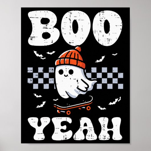 Poster Halloween Ghost Skateboard Boo Ouais Costume Boys (Devant)