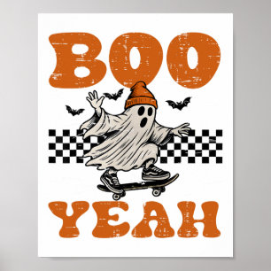 Poster Halloween Ghost Skateboard Boo Ouais Costume Boys