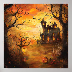 Poster Halloween glané Haunted Mansion
