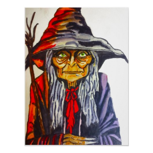 POSTER HALLOWEEN GLOWEN RED WITCH (Devant)