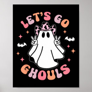 Poster Halloween Go Ghouls Ghost Retro Costume femme
