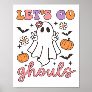 Poster Halloween Go Ghouls Ghost Retro Costume femme