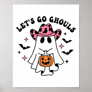 Poster Halloween Go Ghouls Ghost Retro Costume femme