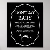 Poster Halloween Goth Baby shower Ne pas dire Baby Game (Devant)