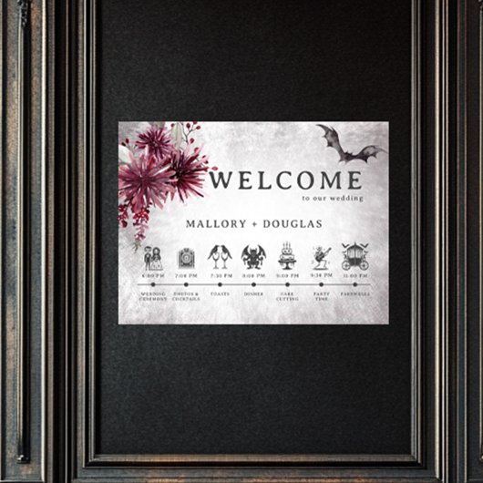 Poster Halloween gothique noir et bordeaux Ordre des évén