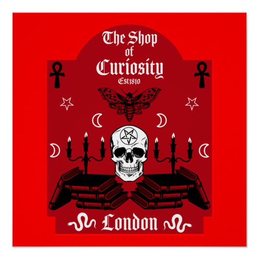 Poster Halloween gothique sorcier punk (Devant)