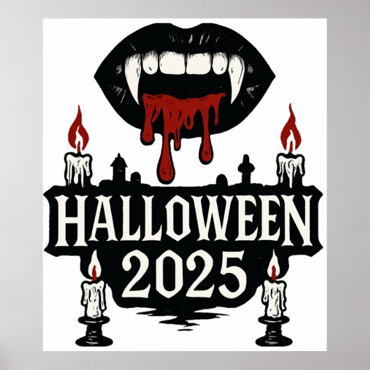 Poster Halloween gothique Vampire (Devant)