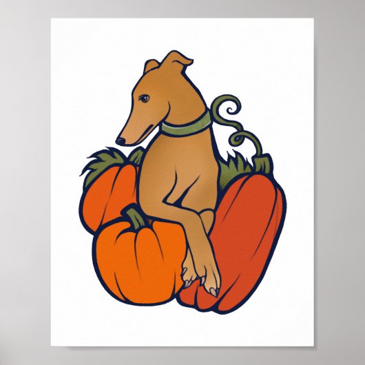 Poster halloween greyhound (Devant)