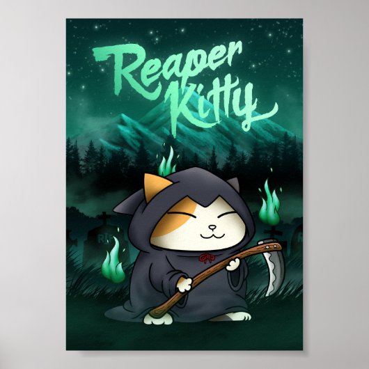 Poster Halloween Grim Reaper Kitty (Devant)