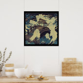 Poster Halloween - Haunted Bridge Woodcut 4 (Cuisine)