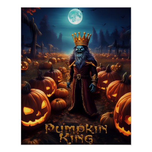 Poster Halloween Haunted Citrouille Patch King (Devant)