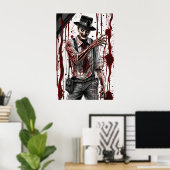 Poster Halloween Haunting Art, cauchemar de tueur sanglan (Bureau à domicile)