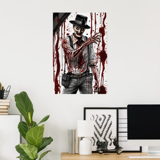 Poster Halloween Haunting Art, cauchemar de tueur sanglan (Bureau à domicile)