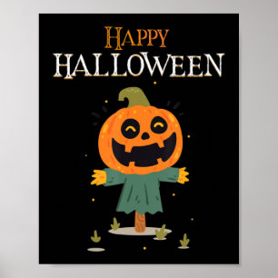 Poster Halloween heureux citrouille