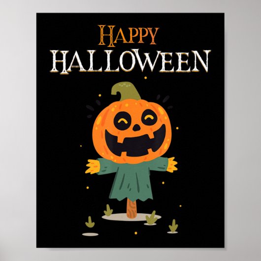 Poster Halloween heureux citrouille (Devant)