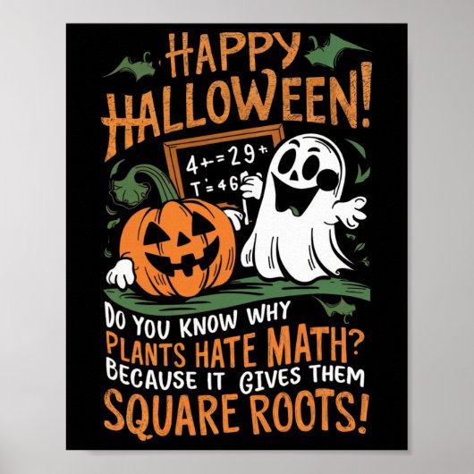 Poster Halloween heureux - Math Professeur scientifique F (Devant)