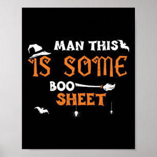 Poster Halloween Homme Humour C'Est Une Feuille De Boo -