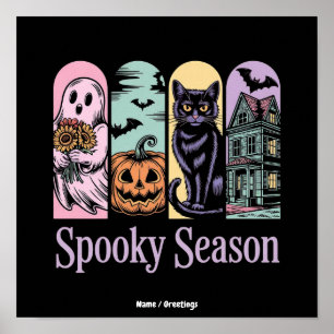 Poster Halloween Horreur Vintage Saison Effrayante Mignon