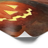 Poster Halloween Irish Red Setter avec citrouilles effray (Coin)