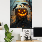 Poster Halloween Jack-O-Lantern avec Citrouille brillant (Bureau à domicile)
