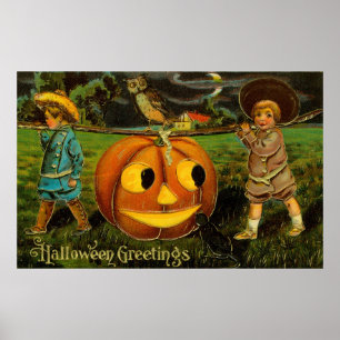 Poster Halloween Jack-o-Lantern nuit de récolte par les e