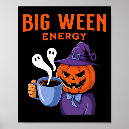 Poster Halloween Jack-o-lanterne Big Ween Energy for Coff (Devant)