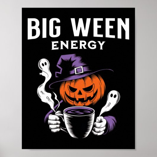 Poster Halloween Jack-o-lanterne Big Ween Energy for Coff (Devant)
