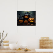 Poster Halloween Jack O’Lanterns Haunted Graveyard (Cuisine)