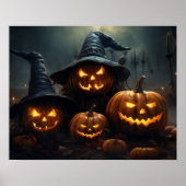 Poster Halloween Jack O’Lanterns Haunted Graveyard (Devant)