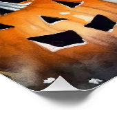 Poster Halloween japonais chinois avec la peur Citrouille (Coin)