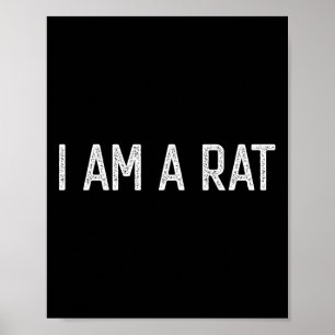 Poster Halloween Je suis Rat Fun Rats amant I heart Rat