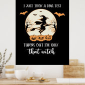 Poster Halloween Je Viens De Faire Un Test D'ADN Annivers (Cuisine)