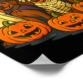 Poster Halloween labrador brun fantôme effrayant chocolat (Coin)