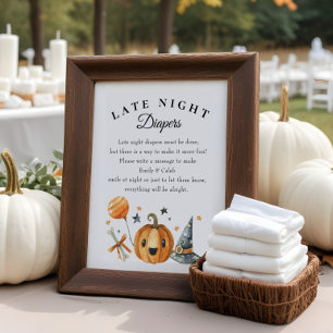 Poster Halloween "Late Night Diapers" Baby Shower Game