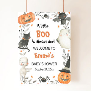 Poster Halloween  Little Boo Baby Shower Welcome Sign