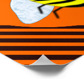 Poster Halloween Magic Bee Witch Orange et Black Stripes (Coin)