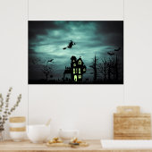 Poster Halloween Maison hantée Éffrayante sorcière effray (Cuisine)
