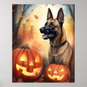 Poster Halloween Malinoi Belge Avec Peur Citrouille (Devant)