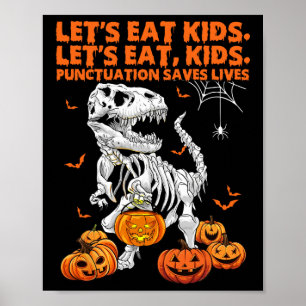 Poster Halloween Mangeons des Enfants La Ponctuation Sauv