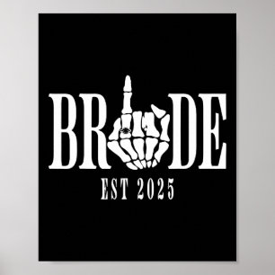 Poster Halloween Mariage mariée Groom Skeleton Chelorette